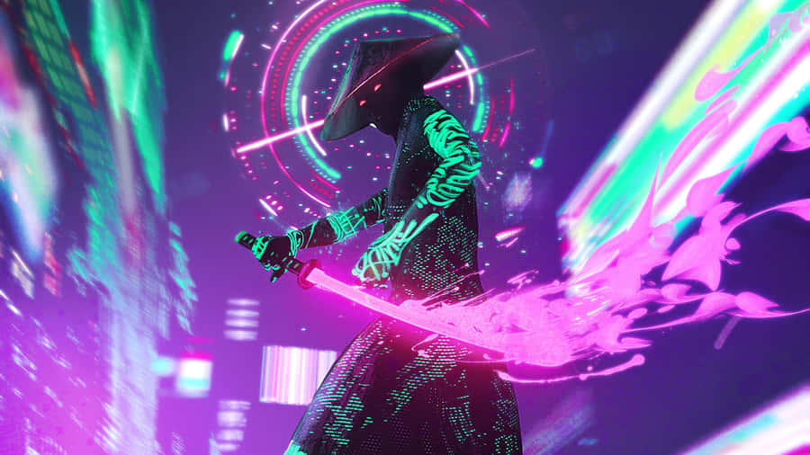 2560x1440 Cyberpunk Samurai Man Wallpaper