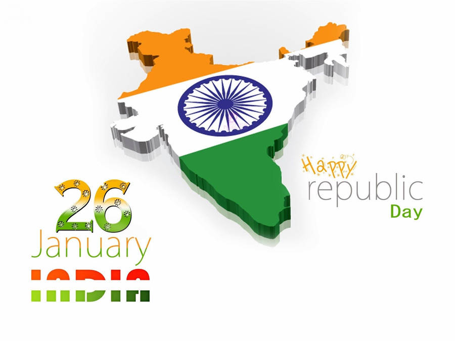 26 January Republic Day India Map Wallpaper