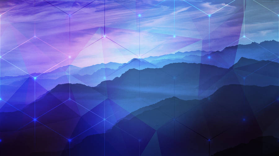 2k Low Poly Purple Mountains Wallpaper