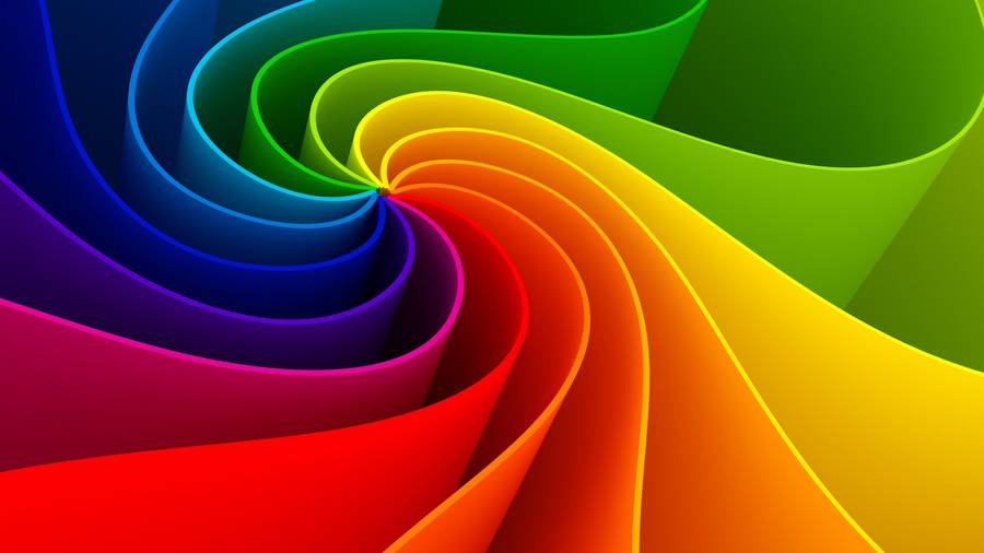 2k Rainbow Vector Wave Patterns Wallpaper