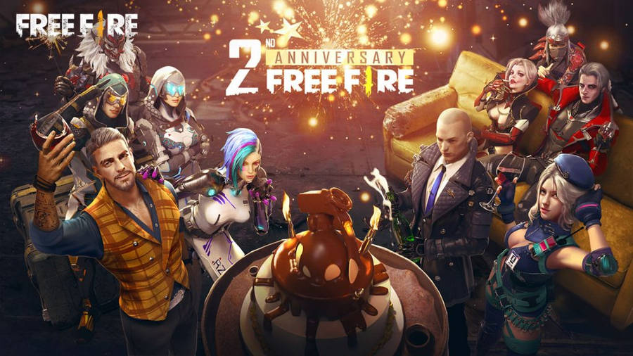 2nd Anniversary Free Fire Desktop Wallpaper