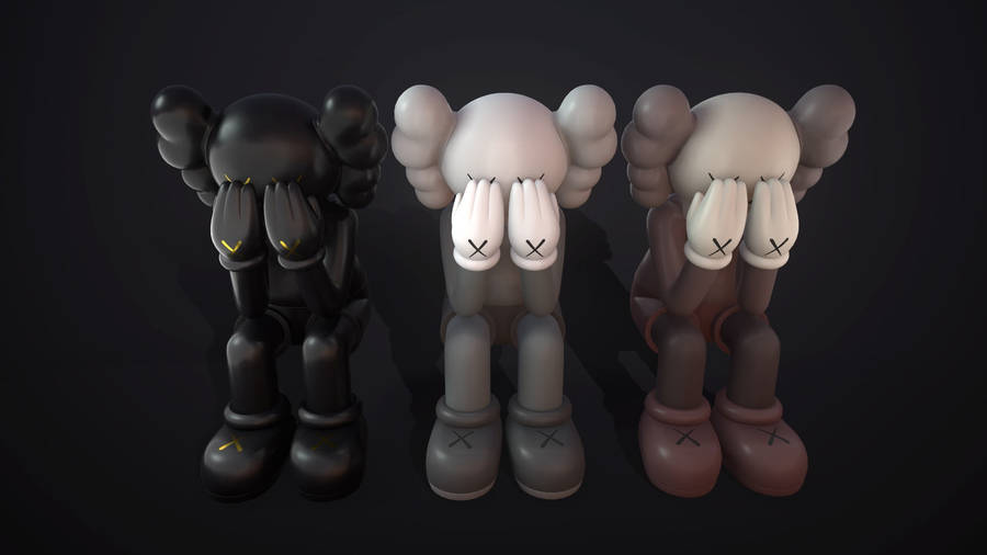 3 Crying Companions Kaws Pc Wallpaper