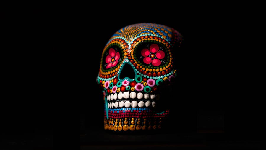 3840x2160 Monitor Festive Skull Wallpaper