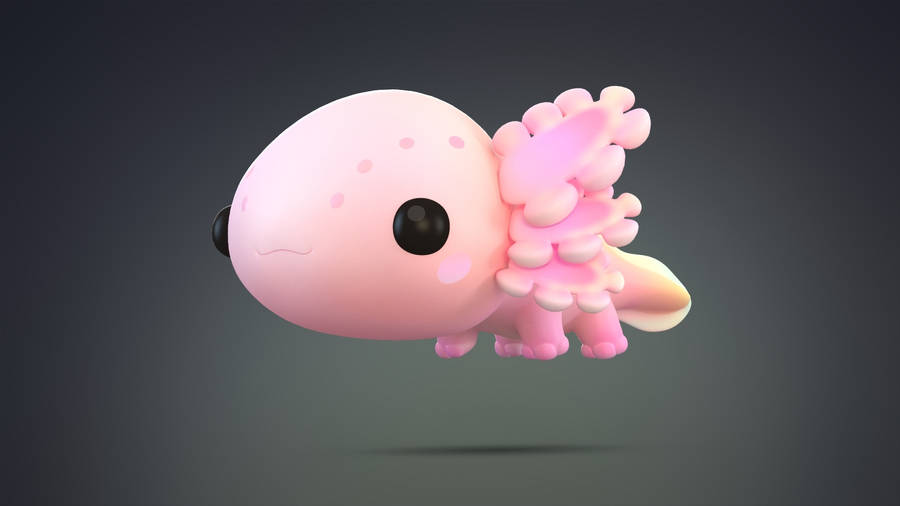 3d Baby Axolotl Wallpaper