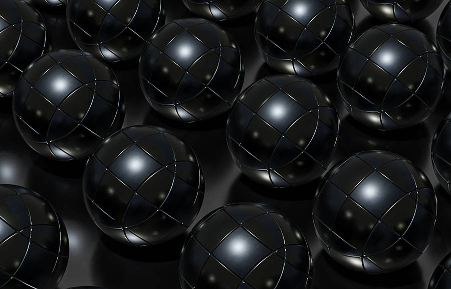 3d Black Balls Aesthetic Pattern Wallpaper