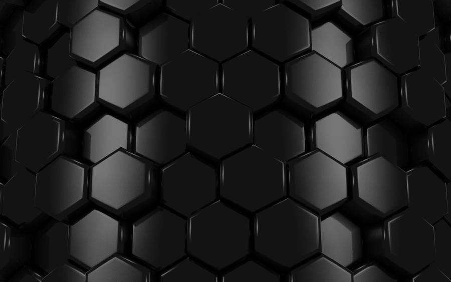 3d Dark Aesthetic Hexagon Black Pattern Wallpaper