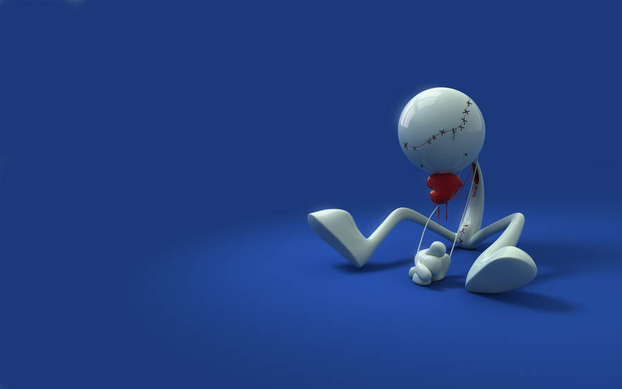 3d Desktop Robot Character Wallpaper