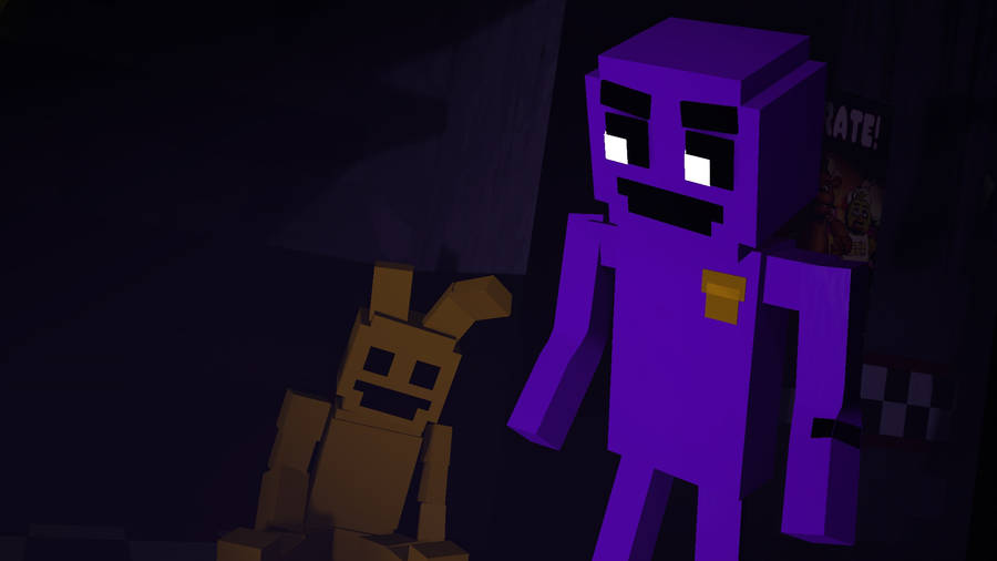 3d Fnaf 8-bit Purple Guy Wallpaper