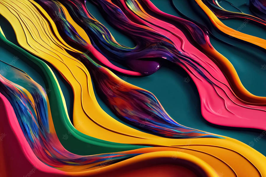 3d Illustration Of Volatile Paint Streaks Wallpaper