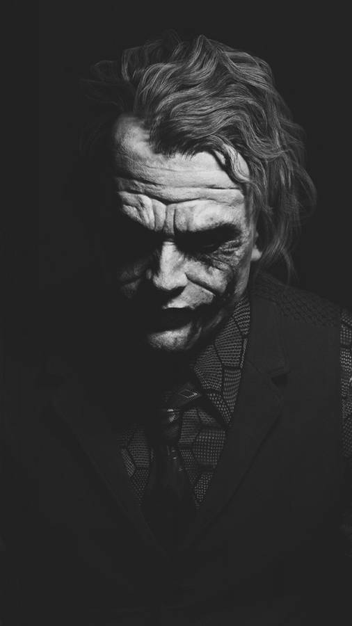 3d Joker Iphone Black And White Wallpaper