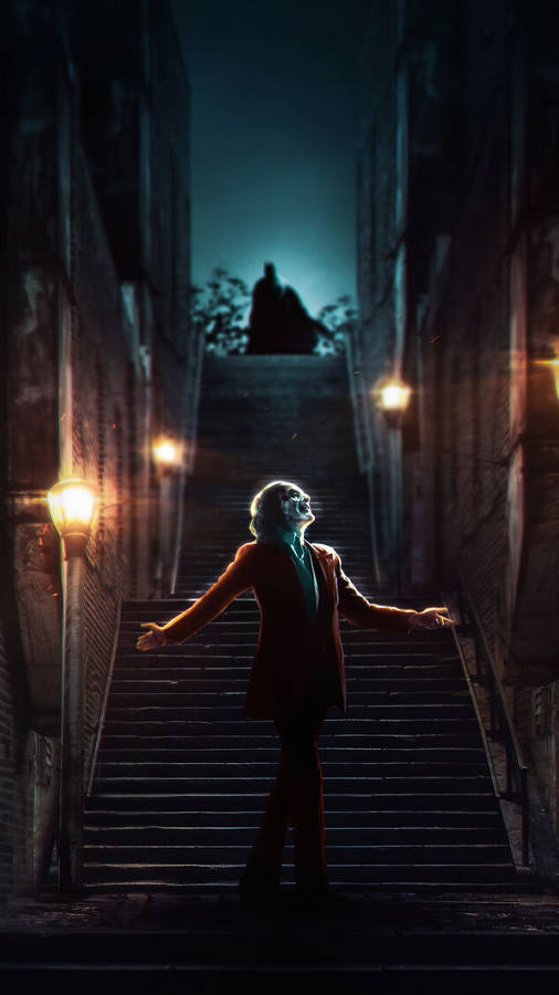 3d Joker Iphone Dancing On Stairs Wallpaper