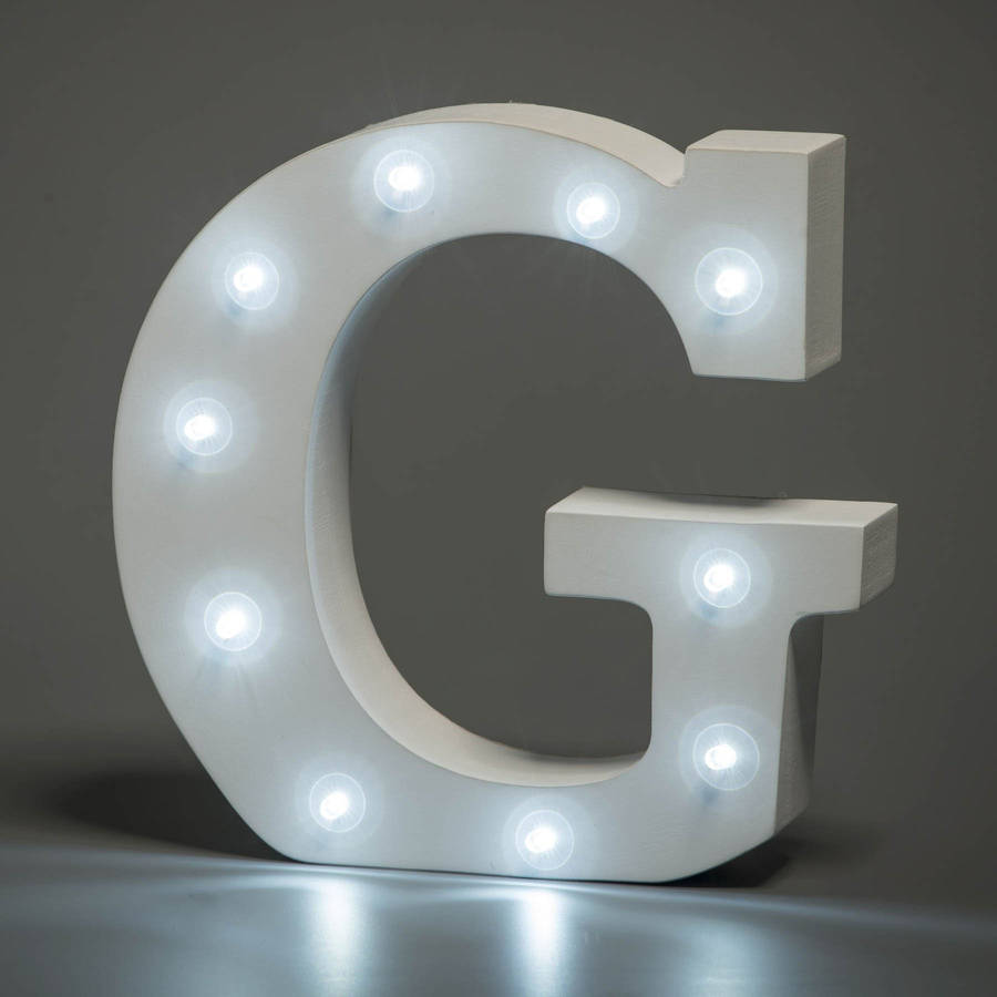 3d Letter G With Lights Wallpaper