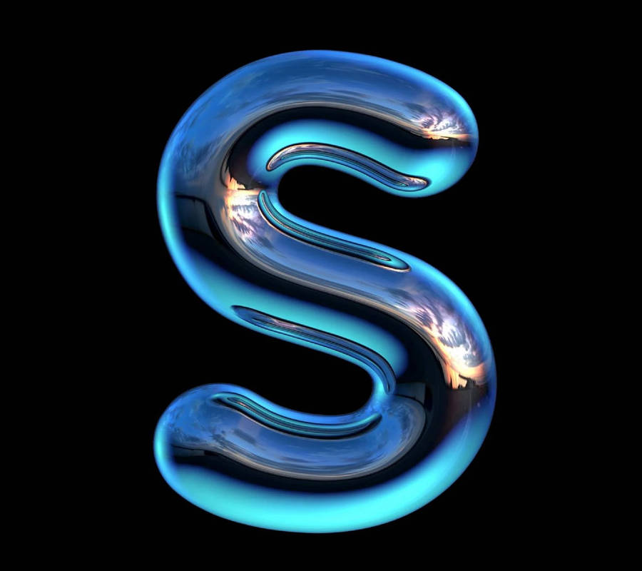 3d Letter S In Black Wallpaper