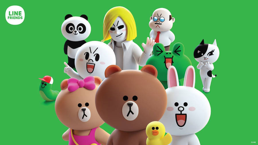 3d Line Friends Wallpaper