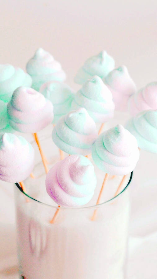 3d Marshmallow Sticks Wallpaper