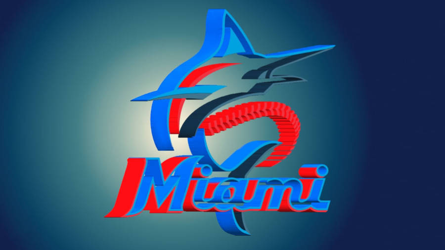 3d Miami Marlins Logo Wallpaper