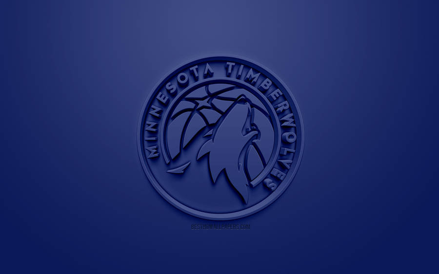 3d Minnesota Timberwolves Logo In Blue Wallpaper