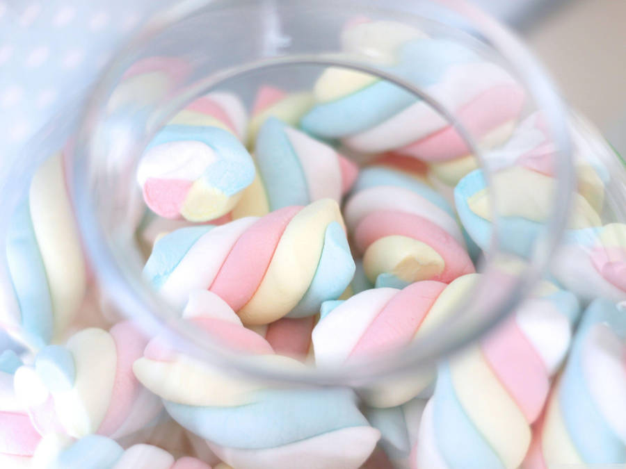 3d Multicolored Marshmallow Jar Wallpaper