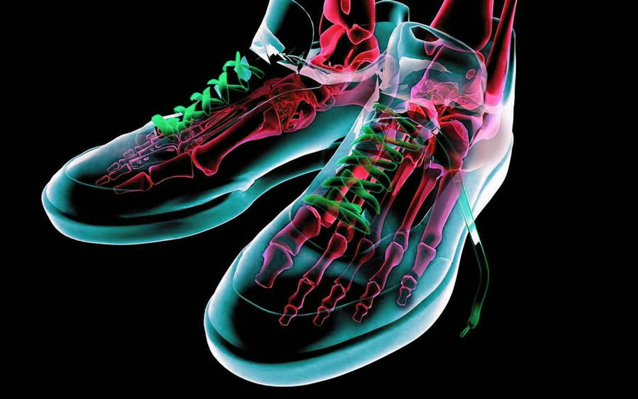 3d Neon Shoes Wallpaper