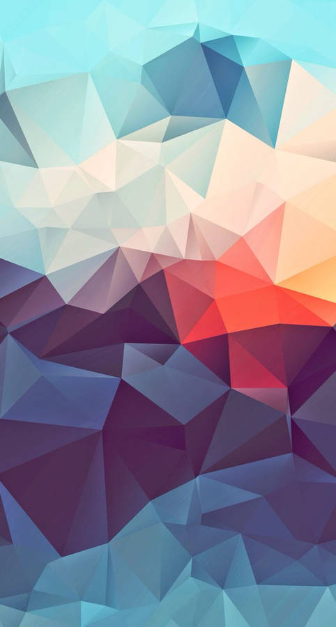 3d Phone Colorful Geometric Art Mountains Wallpaper
