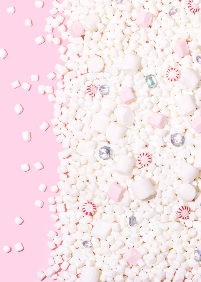 3d Pink Marshmallow Pile Wallpaper