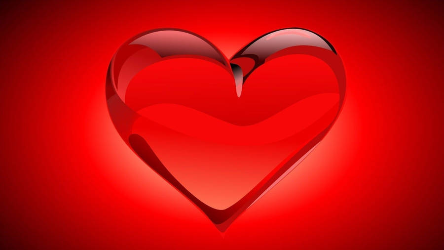 3d Red Love Heart Wallpaper