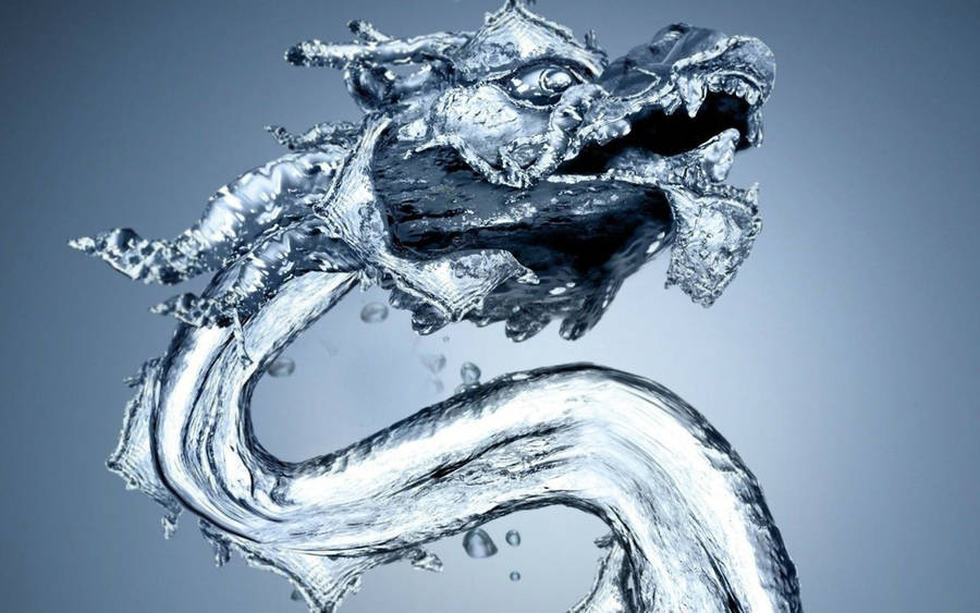 3d Water Eastern Dragon Wallpaper