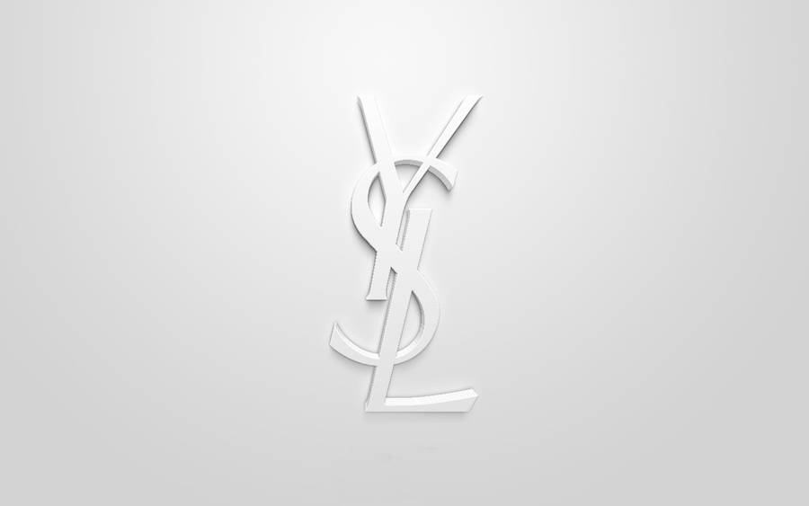 3d White Ysl Logo Wallpaper