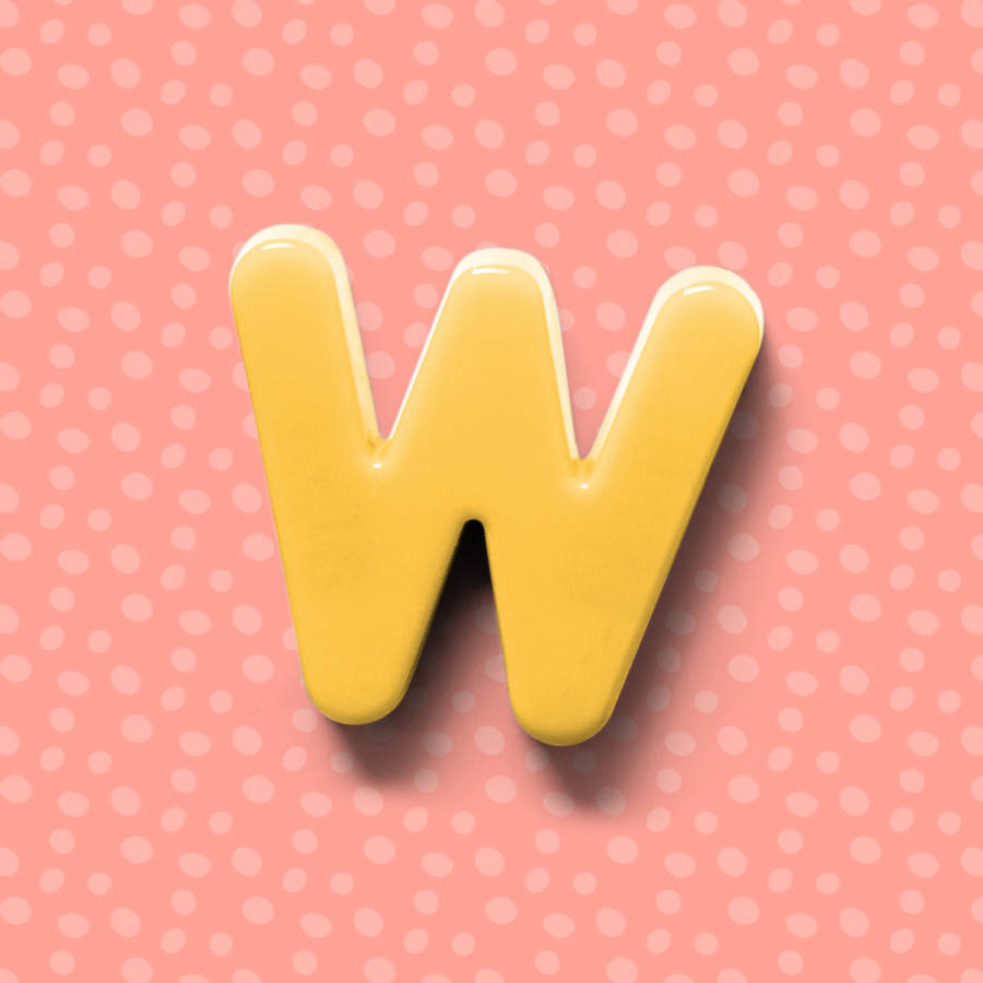 3d Yellow Letter W Wallpaper