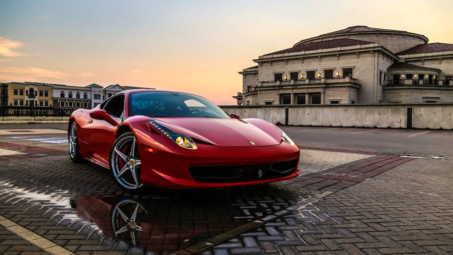 458 Spider Village Square 1366x768 Ferrari Hd Wallpaper