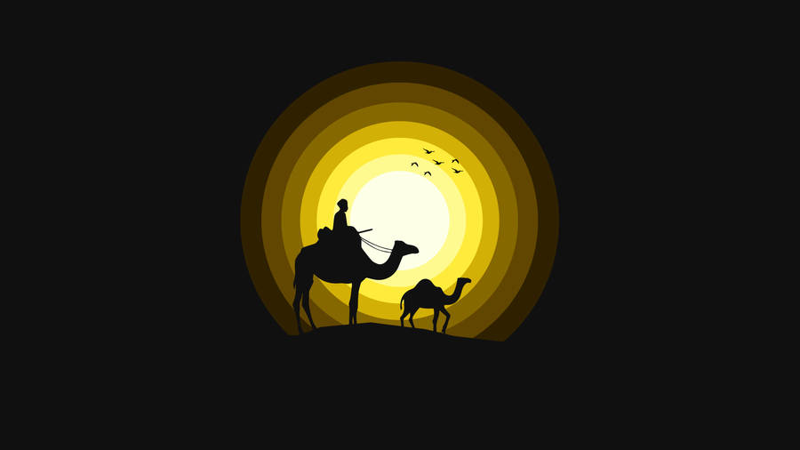 4d Ultra Hd Man With Camels Wallpaper