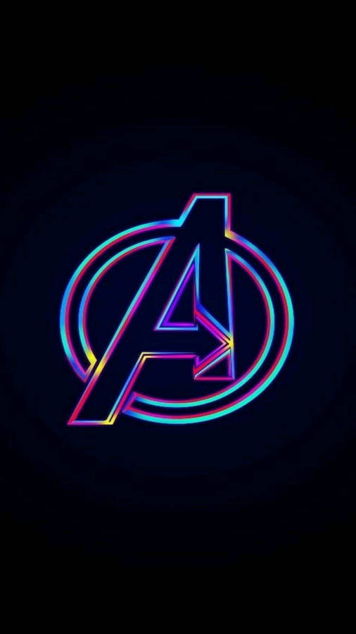 4k Avengers Logo Neon Wallpaper