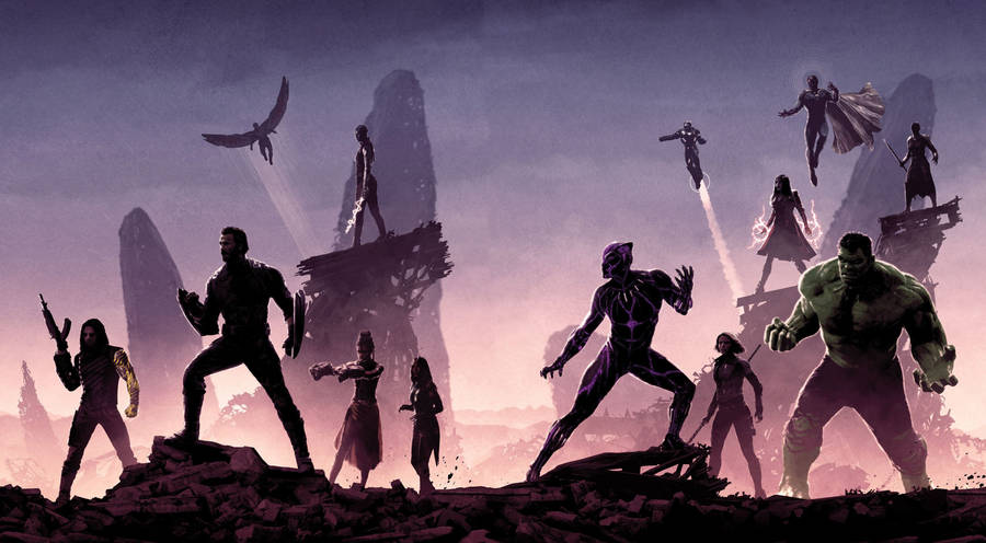 4k Avengers Silhouette Wallpaper
