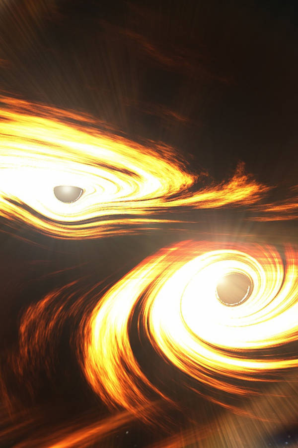 4k Black Hole Collision Wallpaper