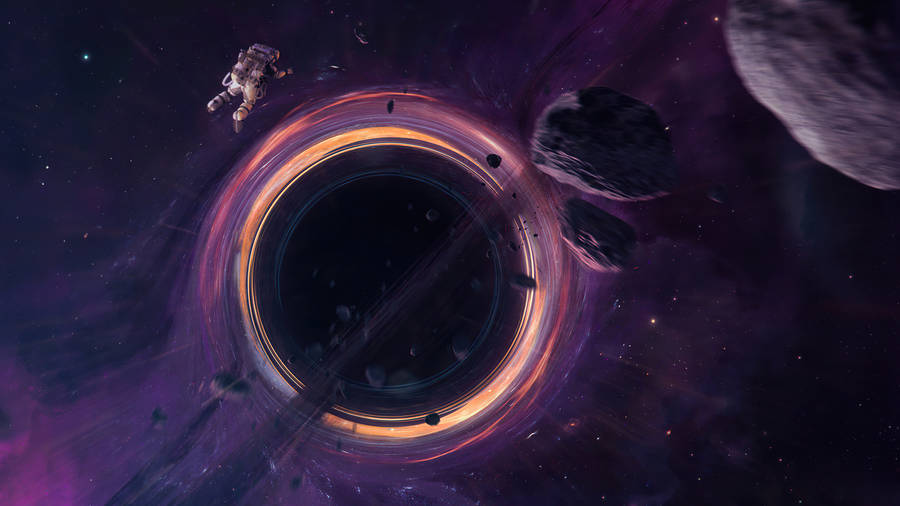 4k Black Hole Sucking Astronaut Wallpaper