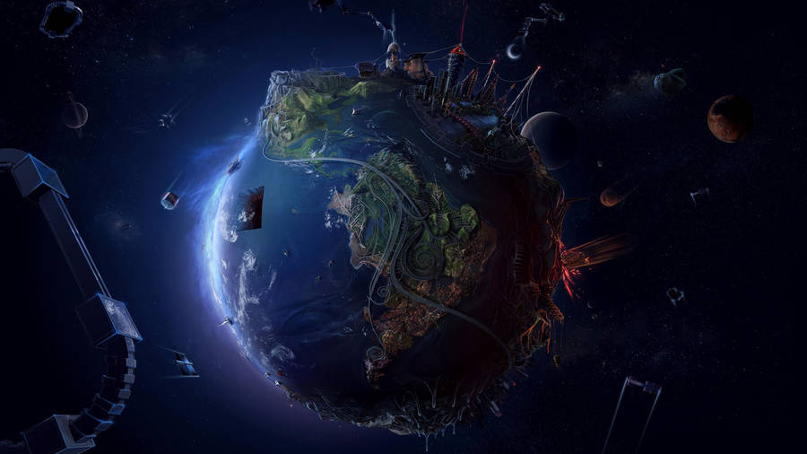 4k Earth 3d Graphic Wallpaper