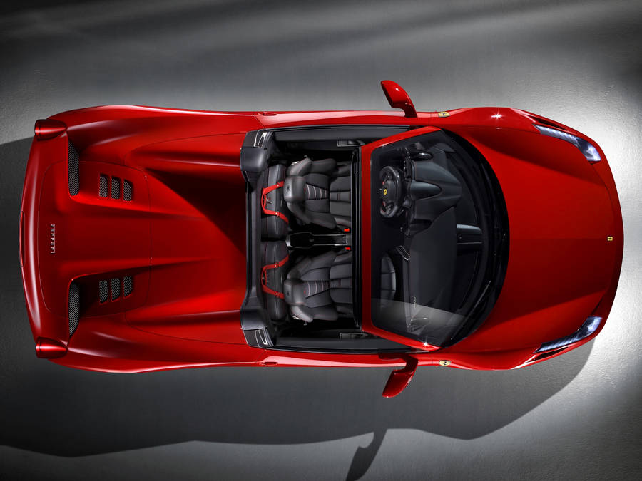 4k Ferrari Spider Top Angle Wallpaper