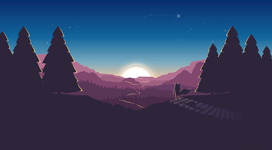 4k Flat Art Purple Mountains Wallpaper