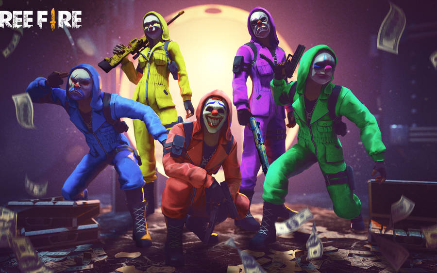 4k Free Fire Money Heist Wallpaper