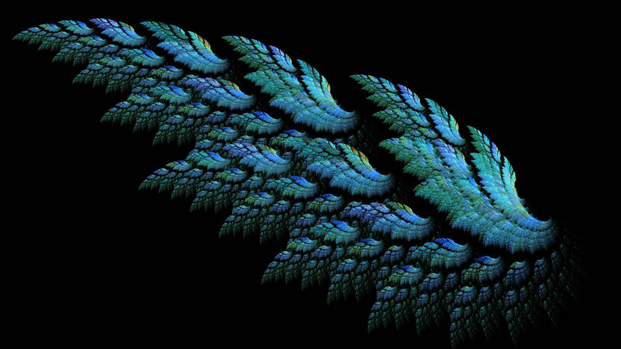 4k Green Angel Wings Like Peacock Wallpaper