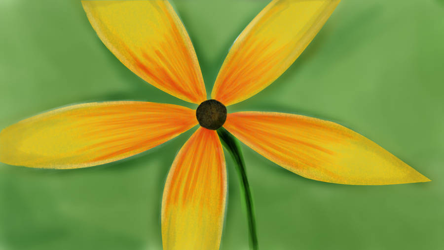 4k Green Black Eyed Susan Digital Painting Wallpaper