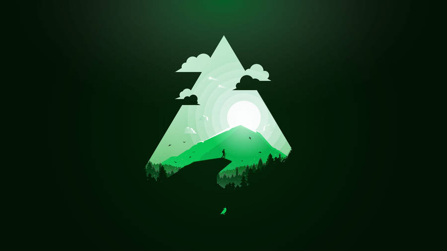 4k Green Paradise Minimalist Wallpaper