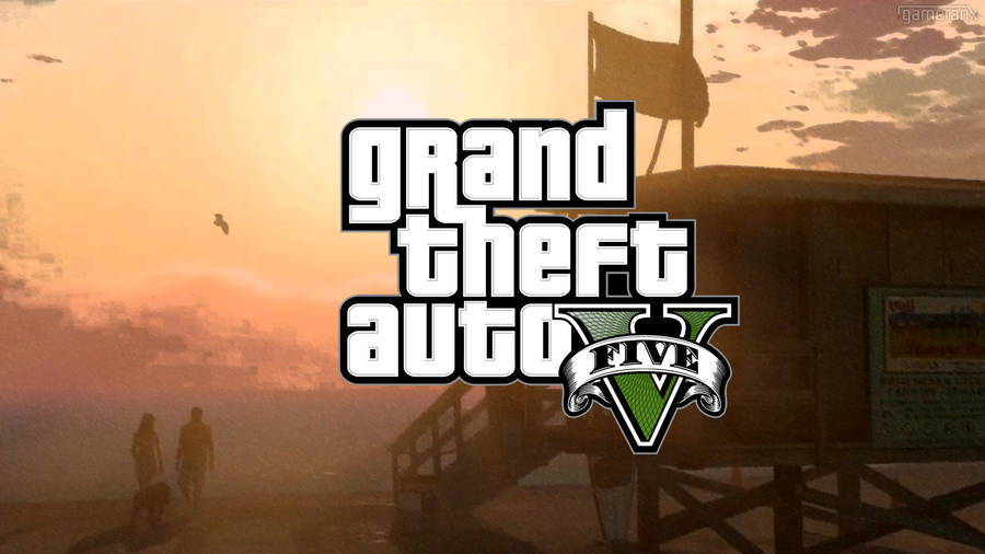 4k Gta 5 Logo On Shack Wallpaper