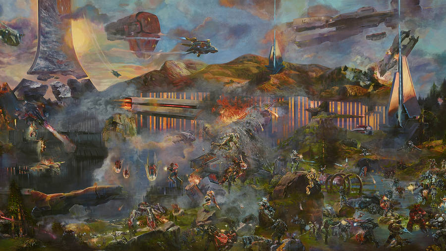 4k Halo Infinite Renaissance Painting Wallpaper