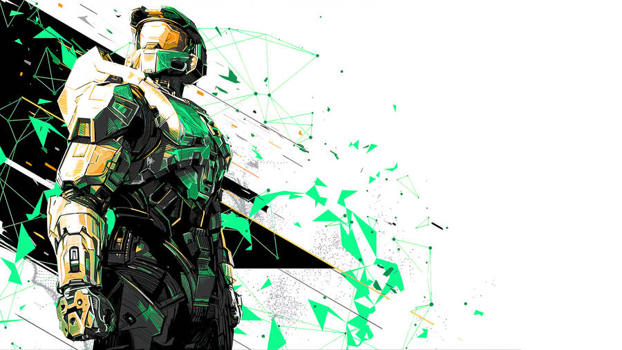 4k Halo Master Chief Patterned Wallpaper