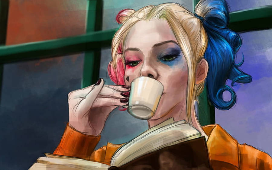 4k Harley Quinn Dressed In Orange Wallpaper