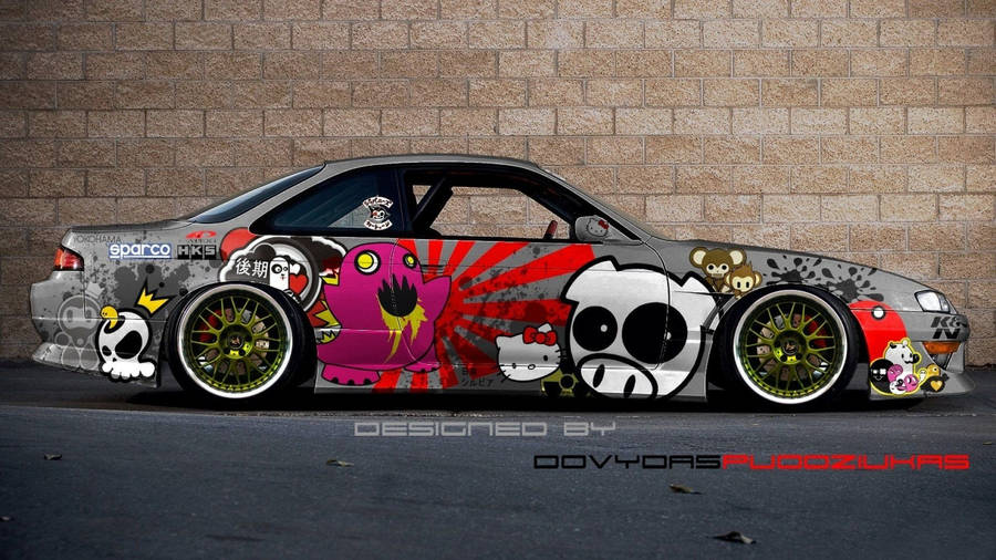 4k Jdm Nissan Silvia With Graffiti Wallpaper