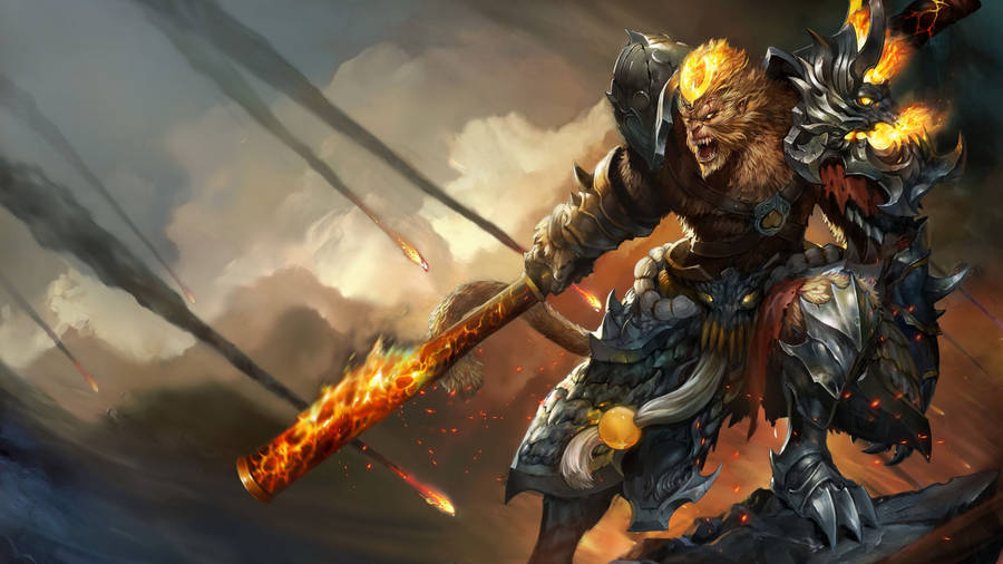 4k Lol General Wukong Fiery Wallpaper