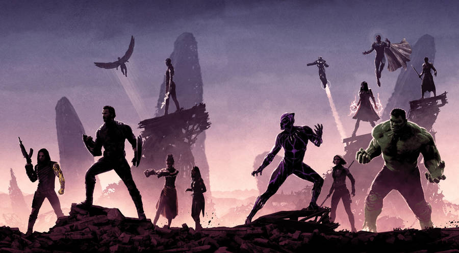 4k Marvel Avengers Silhouettes Wallpaper