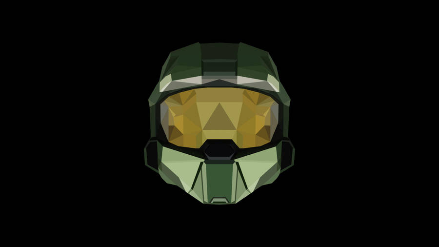 4k Master Chief Helmet Art Black Background Wallpaper